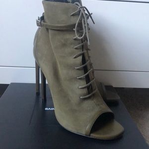 Authentic Saint Laurent army green booties